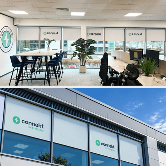 CONNEKT - EV CHARGING commercial printed blind project