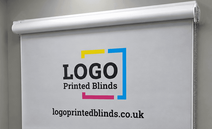 Standard roller blind fitted outside window recess or whiteboard